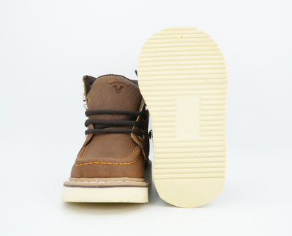 Hooch Kid's Work Boot Tan Moc Toe Boot