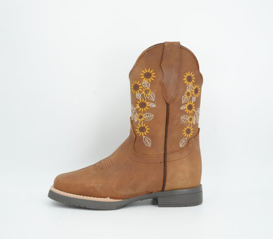 Black Stone Kid's Crazy Tan Sunflower Boot