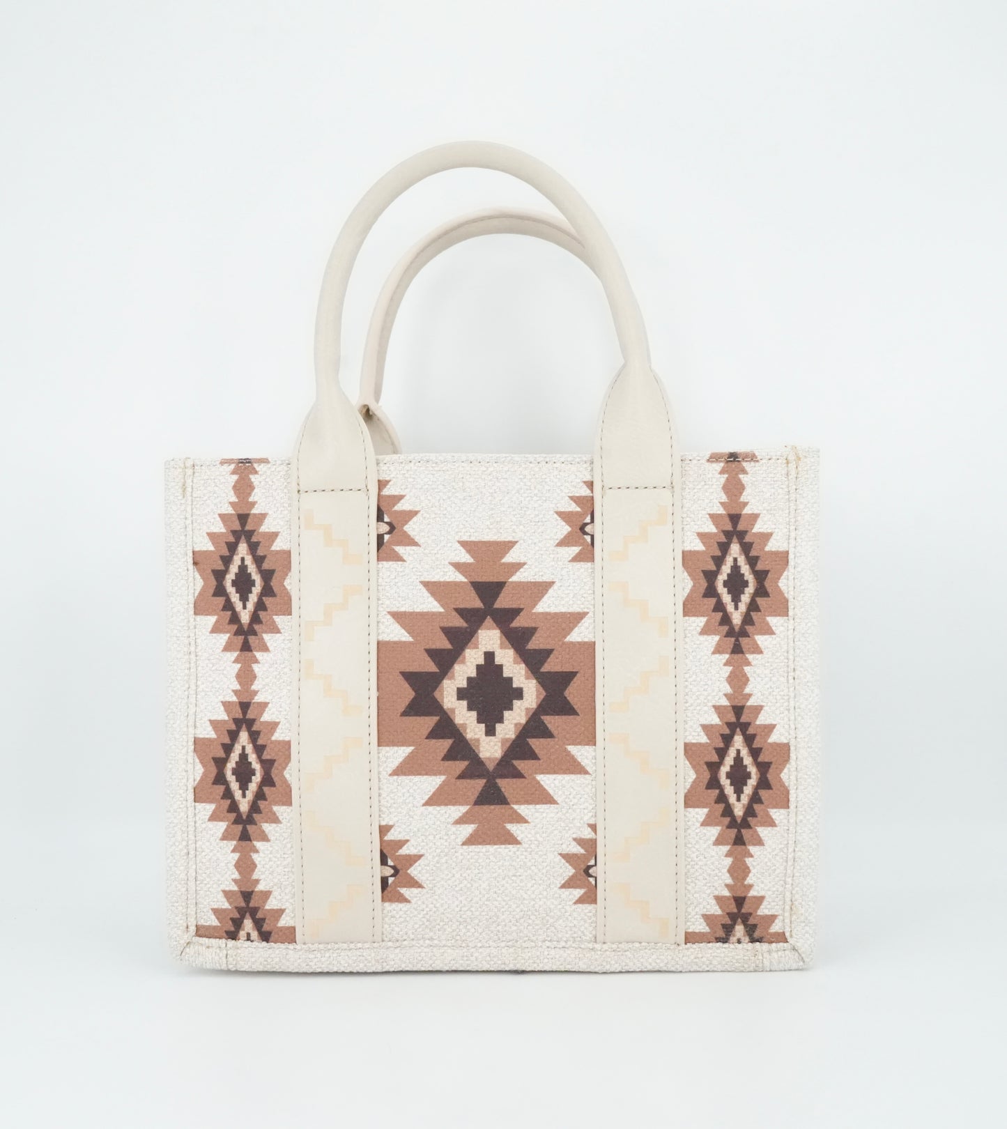Wrangler Aztec Pattern Dual Sided Print Canvas Tote Beige
