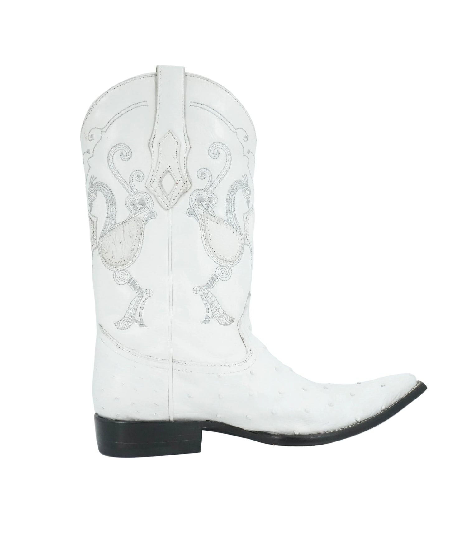 Cuadra Men's Genuine Ostrich Snip Toe Boot - White