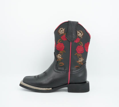 Chaparral Kid’s Leather Floral Black Boot