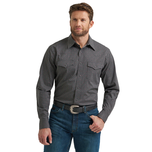 Wrangler 20X Men's Competition Long Sleeve Button Down - Dark Shadow
