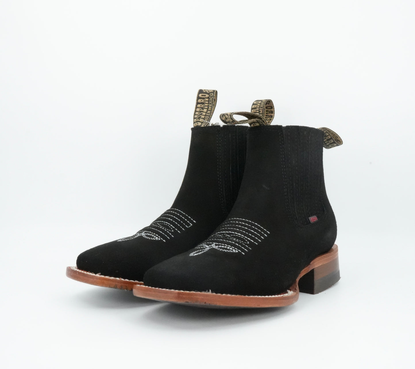 Besserro Jr’s Nobuck Black Square Toe Short Boot