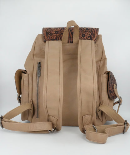 Wrangler Vintage Floral Tooled Backpack - Khaki