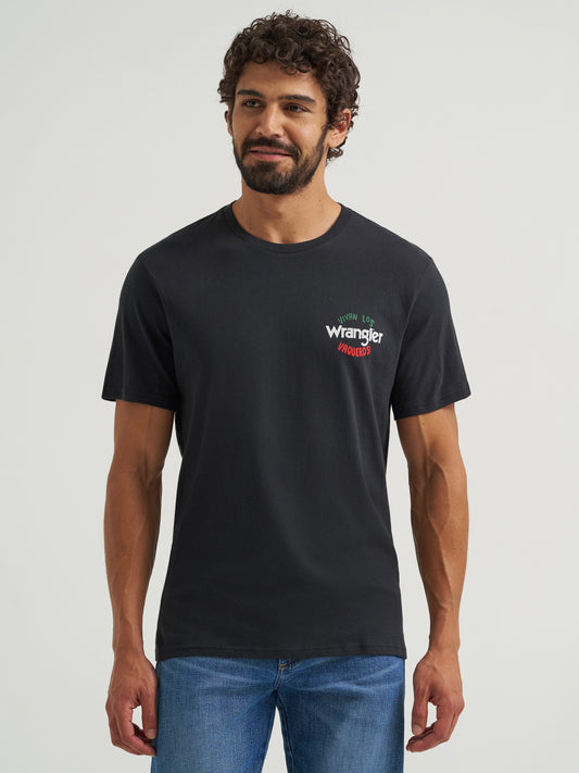 Wrangler Men's Mexico Horse Rider Graphic Short Sleeve Black T-Shirt