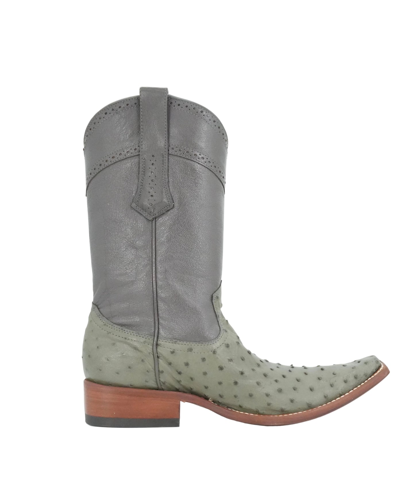 Cuadra Men's Ostrich Versache Toe Boot - Evergreen Fog
