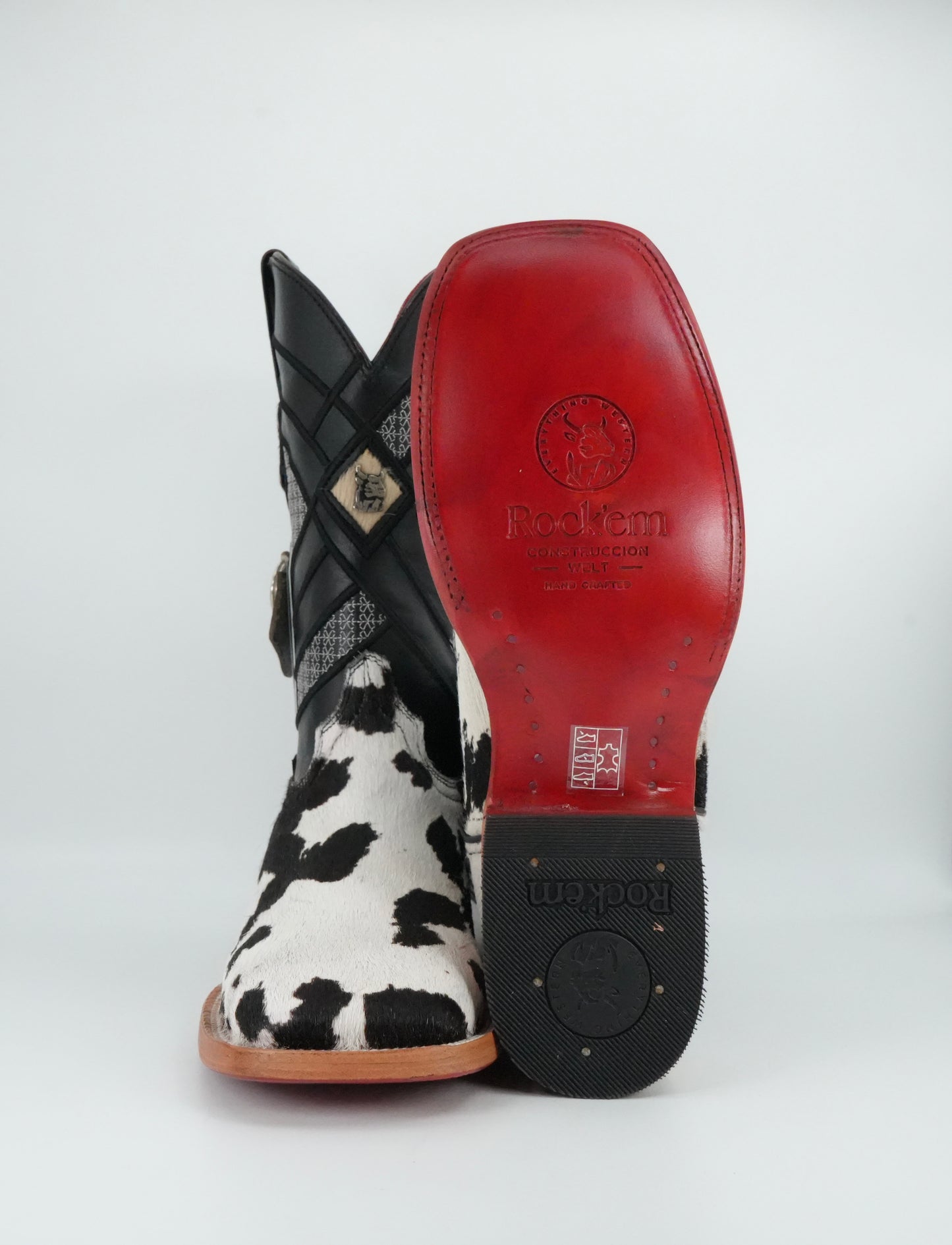 Rock'em Men's Cow Hair Red Bottom Boots Size 7.5 *AS SEEN ON IMAGE*