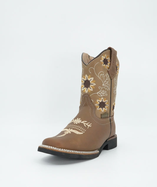 Chaparral Kid’s Crazy Leather Sunflower Brown Boot