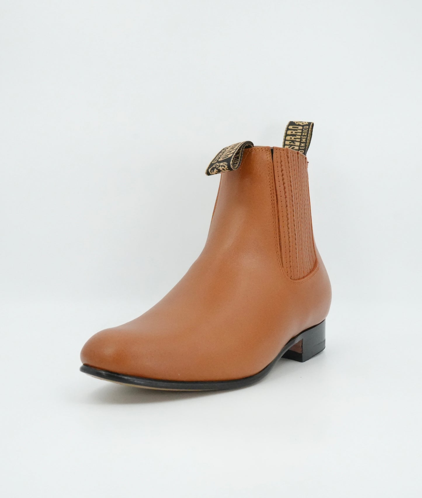 Besserro Kid's Leather Charro Short Boot - Brandy