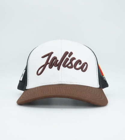 45 Cursive Trucker Cap- White/Chocolate