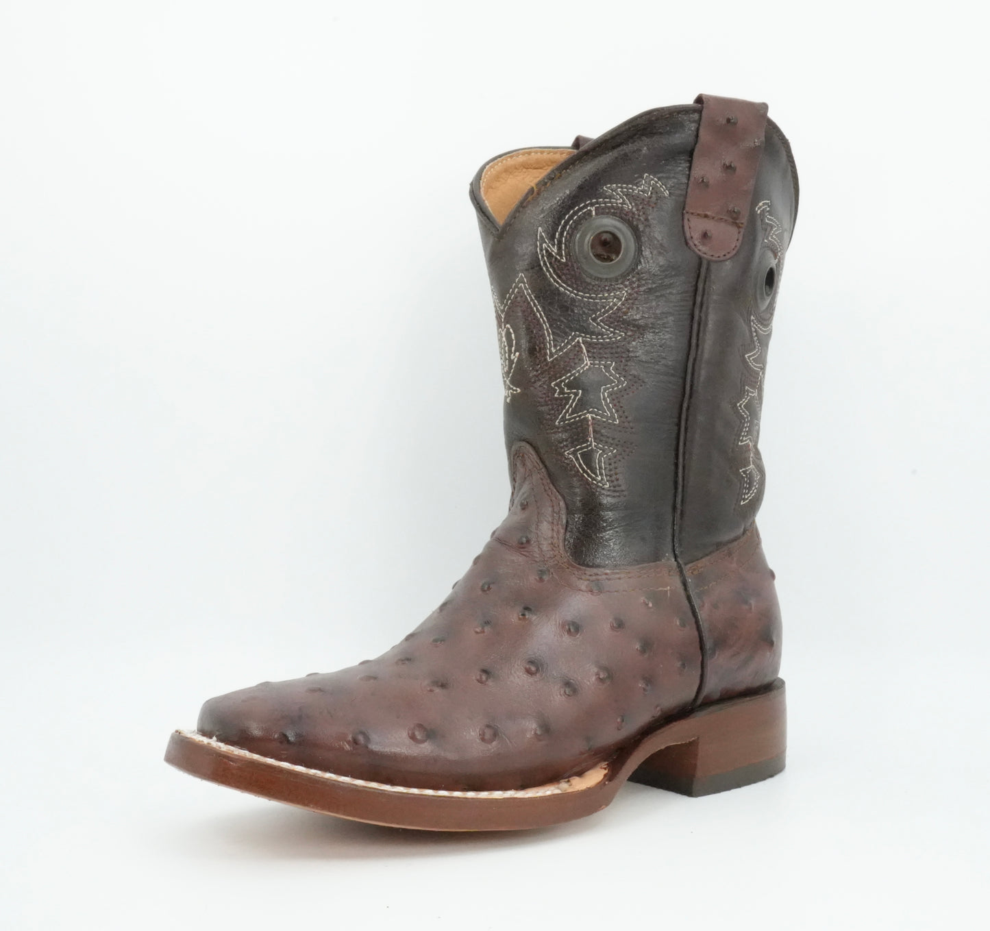 A&A Little Kid's Brown Ostrich Print Boot