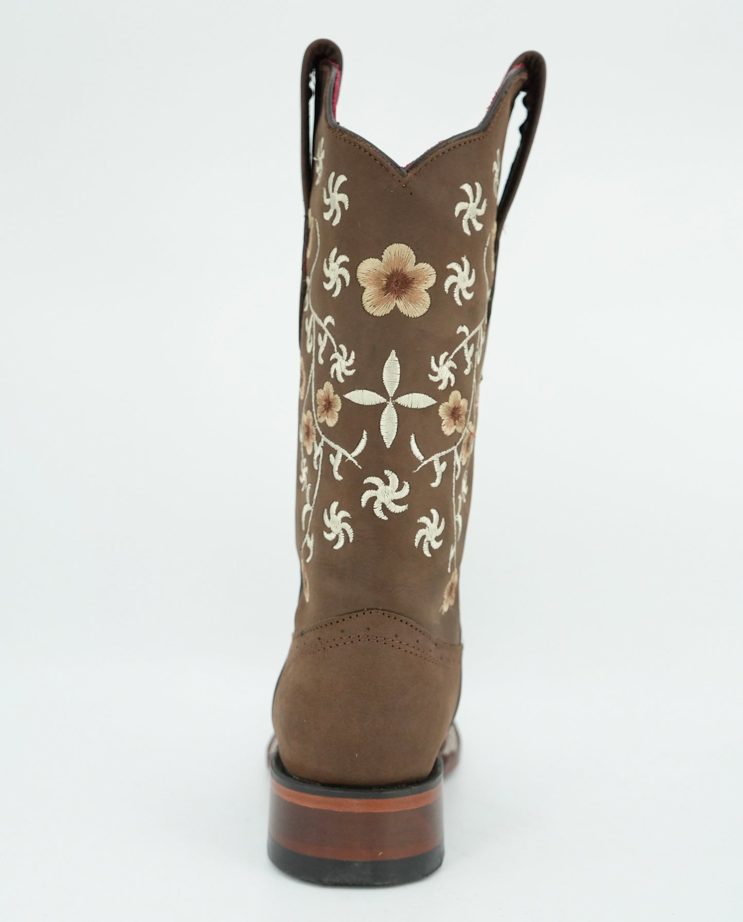 Los Altos Women's Crazy Brown Floral Wide Square Toe Boot