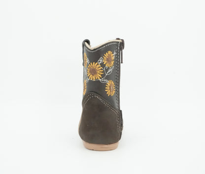 Quincy Toddler Crazy Sunflowers Brown Boot