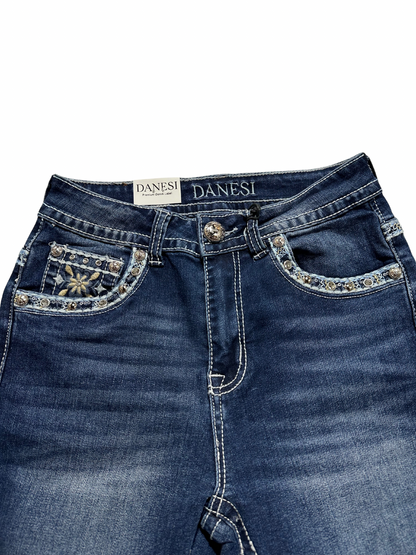 Danesi Blue Bling Pocket Bootcut Jean