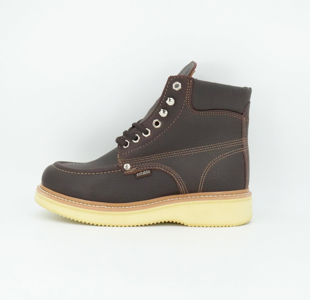 Establo Men's Moc Toe Lace Up Work Boot - Shedron