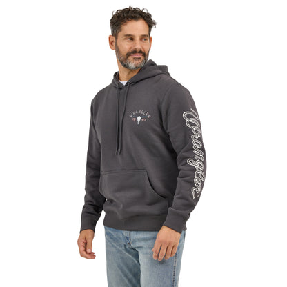 Wrangler Men's Long Live Cowboys Pullover Grey Hoodie