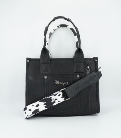 Wrangler Cow Print Concealed Carry Tote/Crossbody - Black