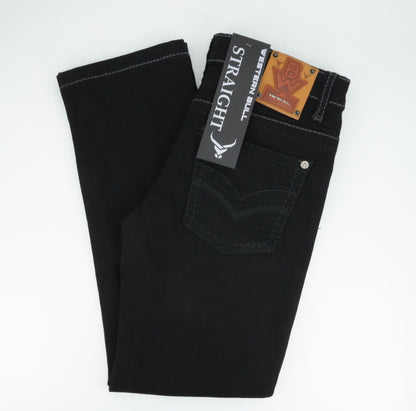 Boy's Western Bull Black Straight Jean