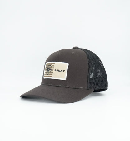 Ariat Men's American Flag Patch Cap - Brown