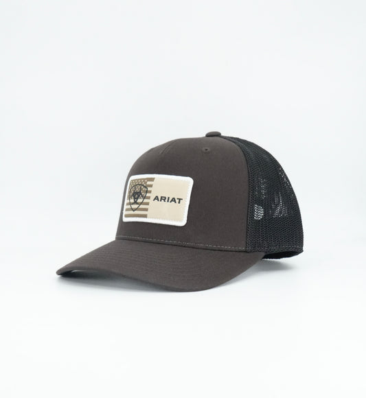 Ariat Men's American Flag Patch Cap - Brown
