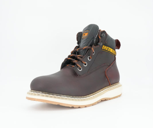Cebu Men's BW Round Toe Grasso Short Work Boot - Shedron