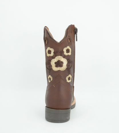 Black Stone Kid's Crazy Brown Flowers Boots