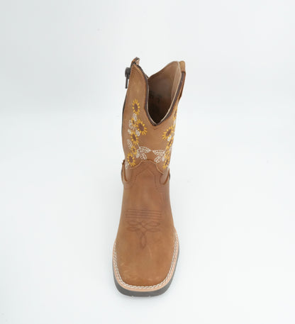 Black Stone Kid's Crazy Tan Sunflower Boot
