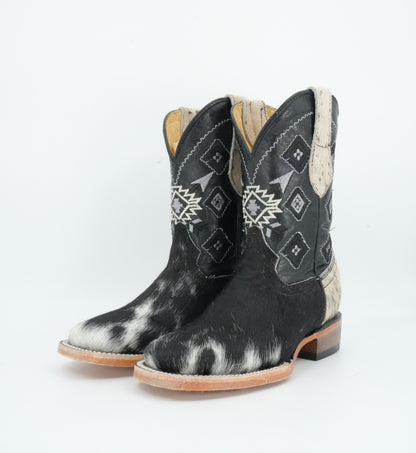 Rock'em Kid's Cow Hair White/Black Boots Size: 11 US / 18 MEX  *AS SEEN ON IMAGE*