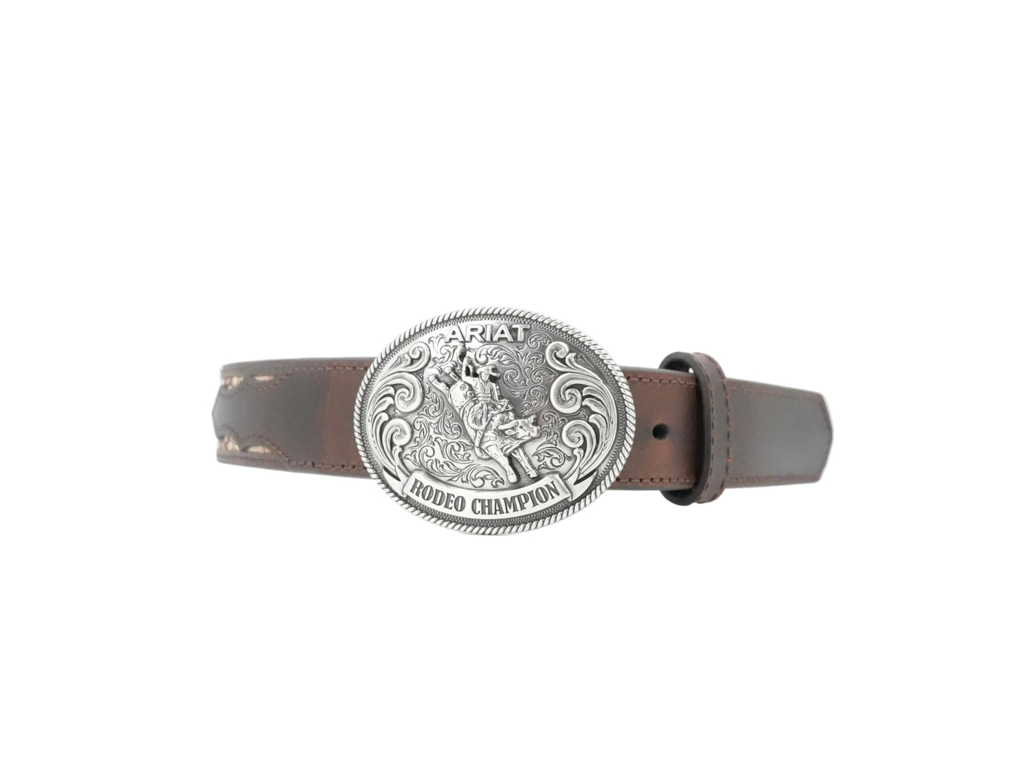 Ariat Kid's Southwest Woven Rodeo Champion Leather Belt - Brown