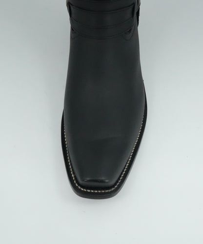 Indomable's Men's Black Leather Trompa De Puerco Narrow Square Toe Boot