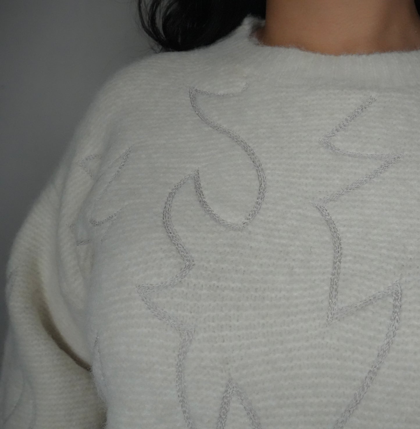 Blue B Women’s Western Boot Stitch Sweater - Cream