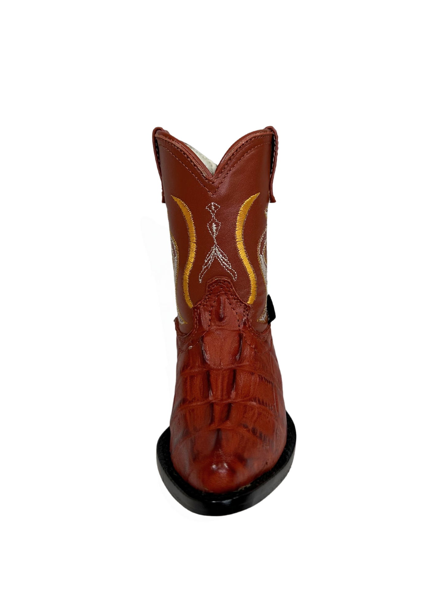 Toddler Cognac Imitation Caiman Tail Boot