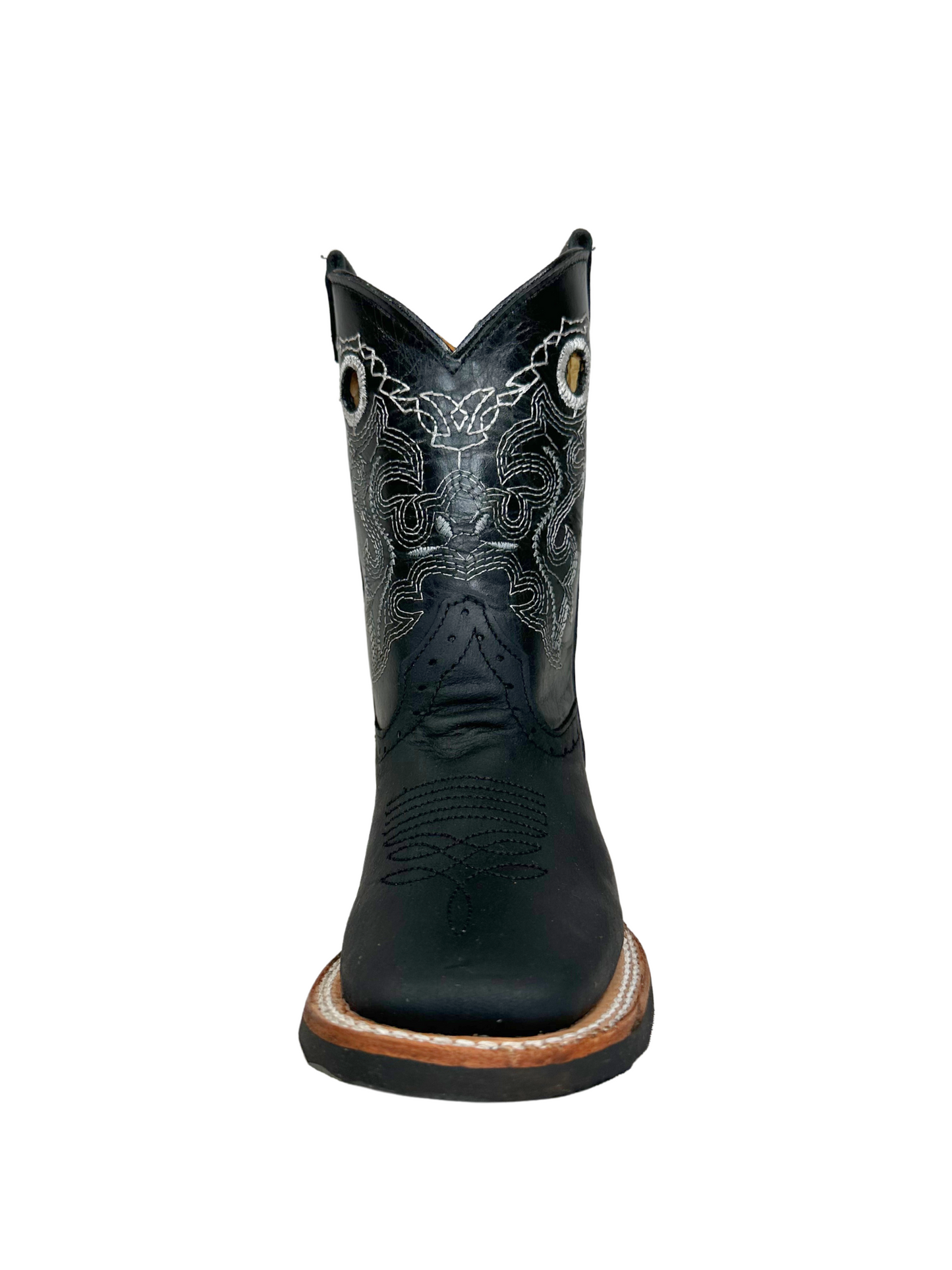 Quincy Kid's Black Leather Boot