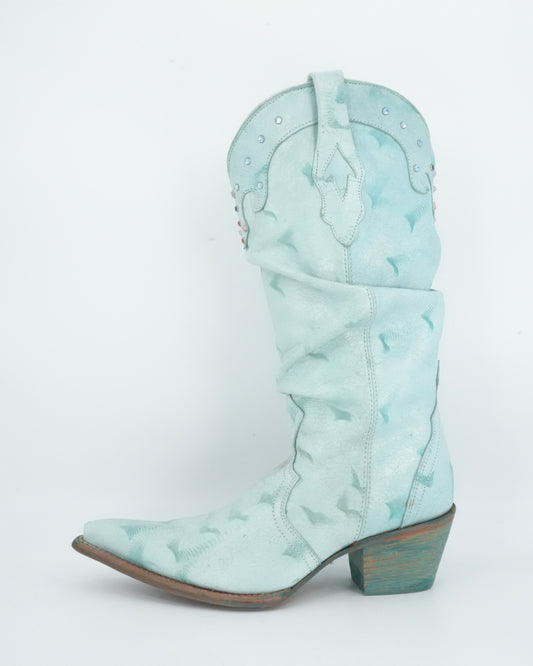 Frida Cuadra Women's Pointed Toe Light Blue Boot