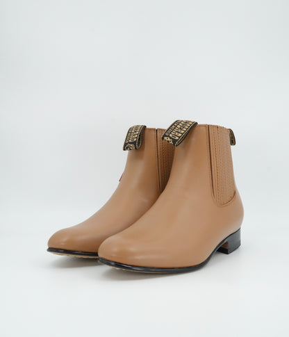 Besserro Kid's Leather Charro Short Boot - Sand