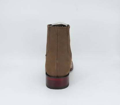 Los Altos Men’s Nobuck Square Toe Short Boot - Brown