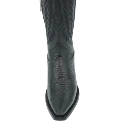 Rock'em Women's Gia Tall Wide Calf Snip Toe Boot - Black Red Bottom