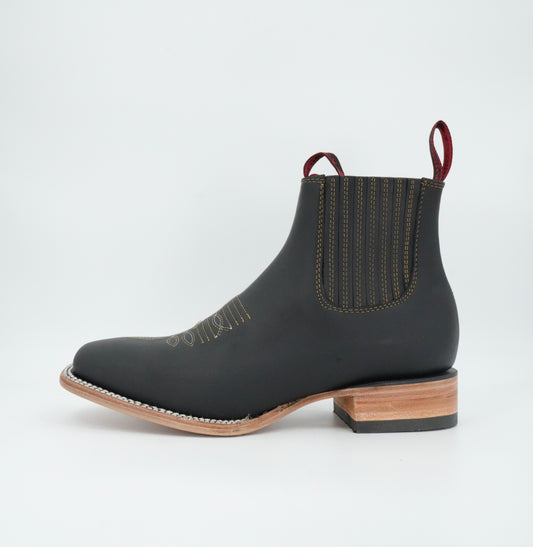 Quincy Men's Black Leather Short Boot