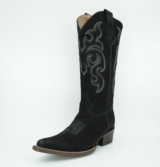 Vaquero Signature Women’s Black Nobuck Snip Toe Boot