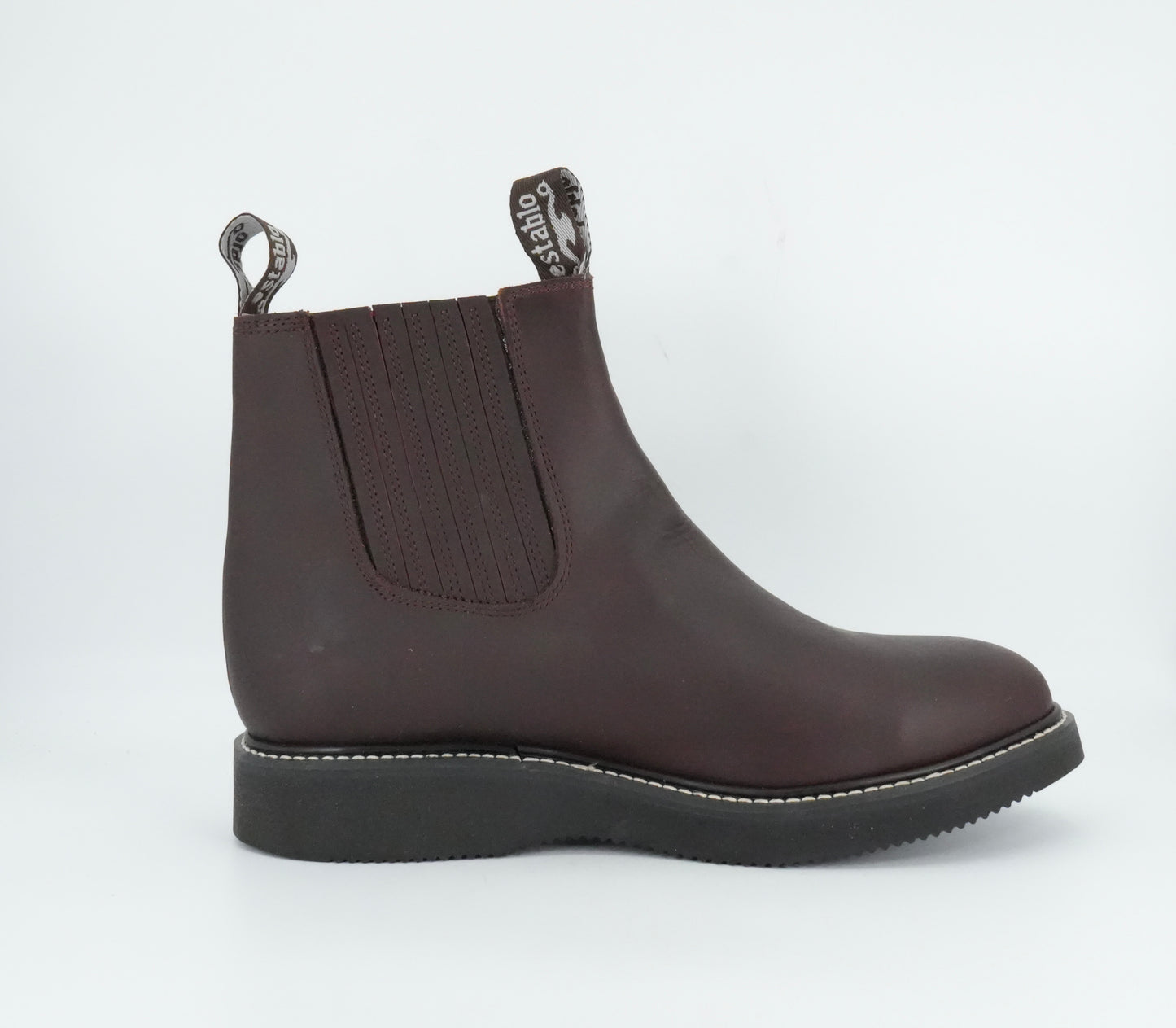 Establo Men's Grasso Leather Short Work Boot - Shedron Black Sole