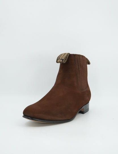Besserro Kid's Nobuck Charro Short Boot - Chocolate