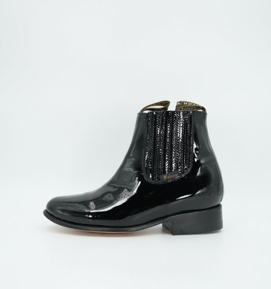 Falcon Kid's Charol Black Charro Short Boot