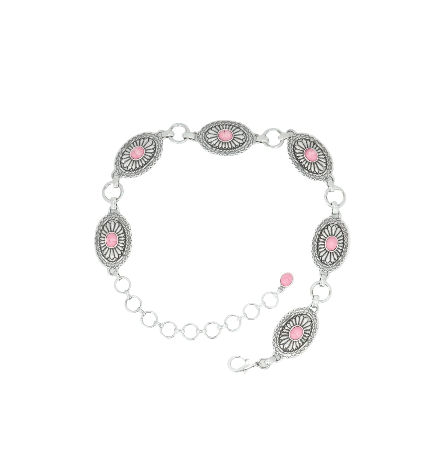 Girl's Ariat Conch Pink Center Stone Chain Belt