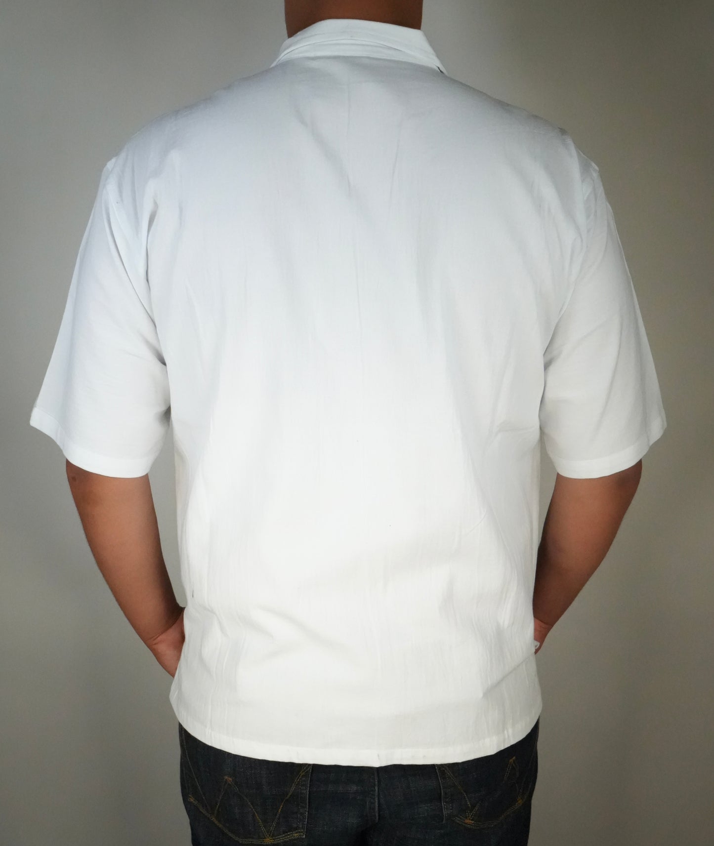 Men's Guayabera Short Sleeve White Cotton