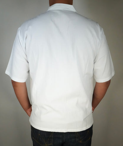 Men's Guayabera Short Sleeve White Cotton