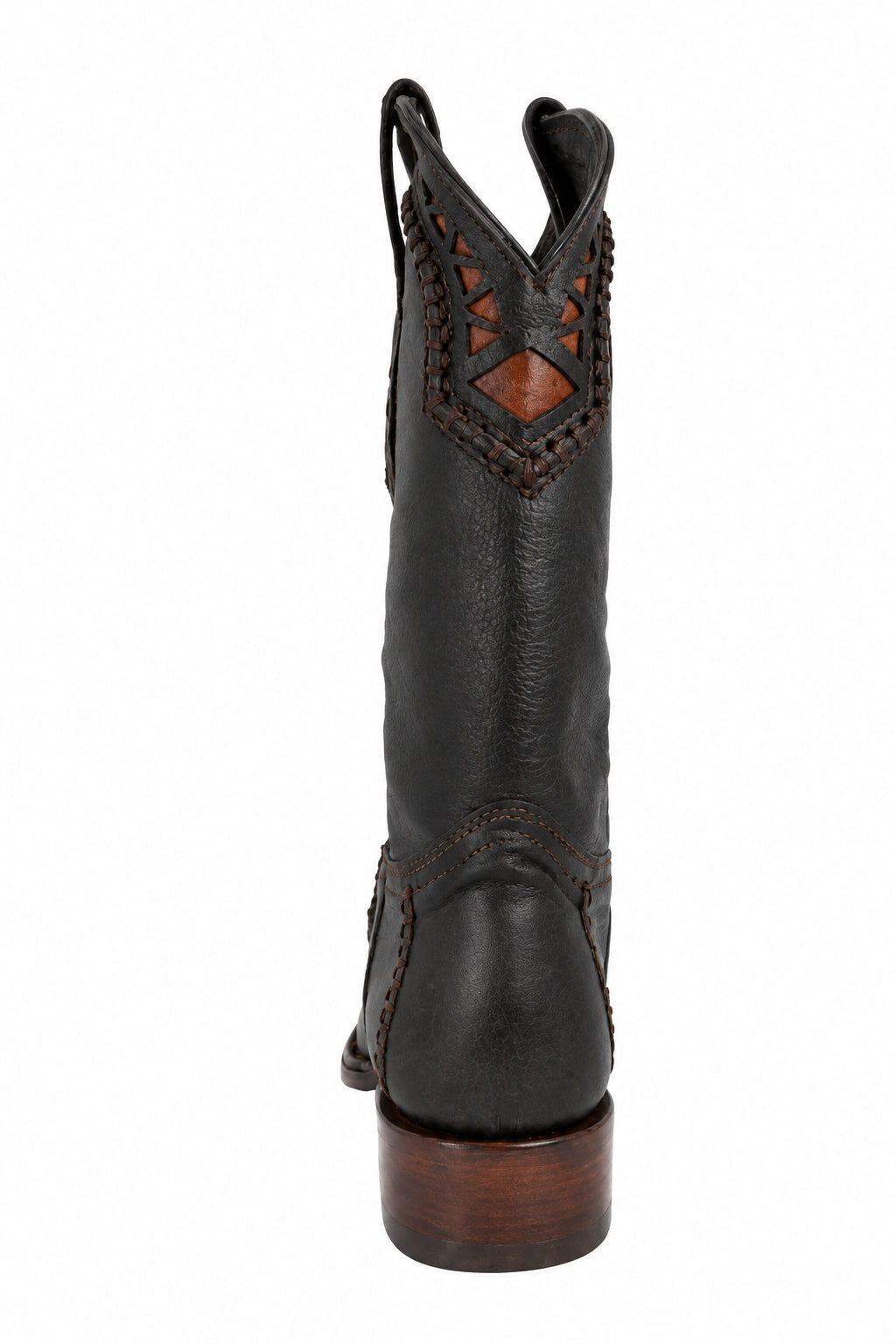 Cuadra Men's Ostrich Versache Toe Boot - Dark Brown