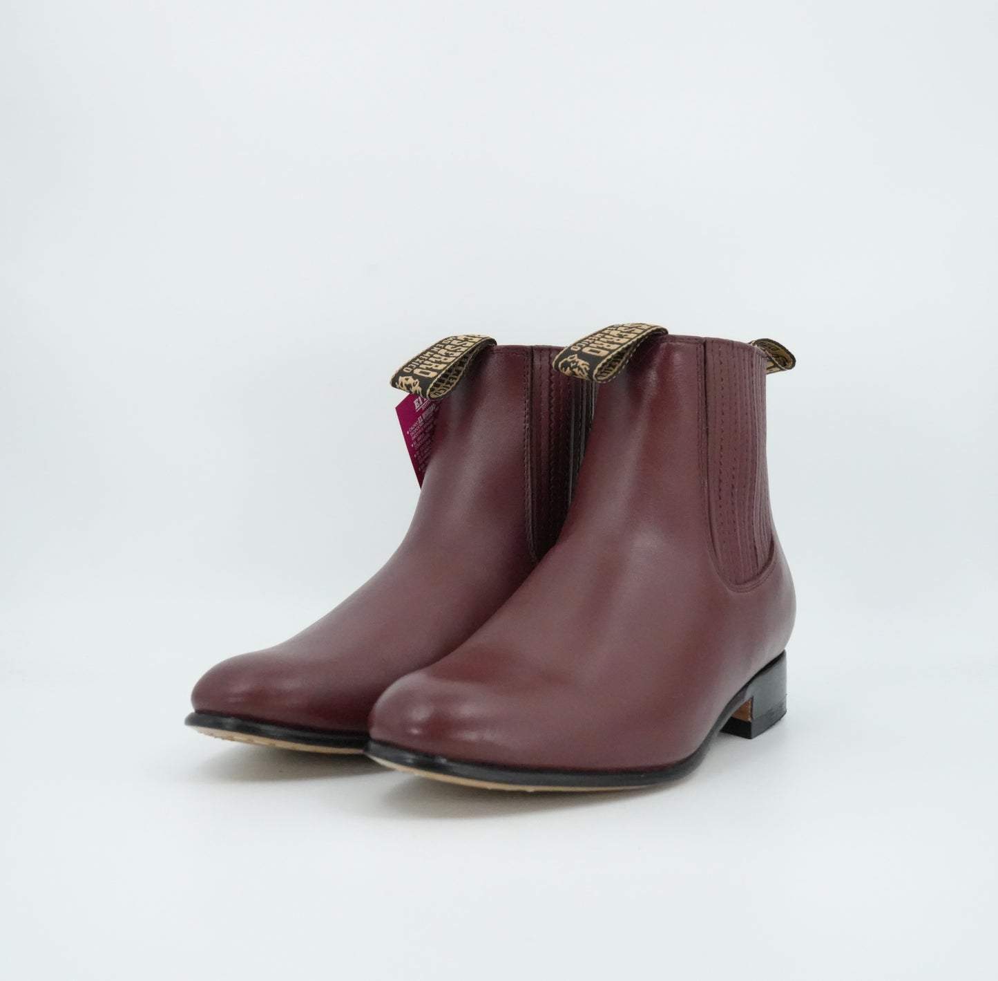 Besserro Kid's Leather Charro Short Boot - Wine