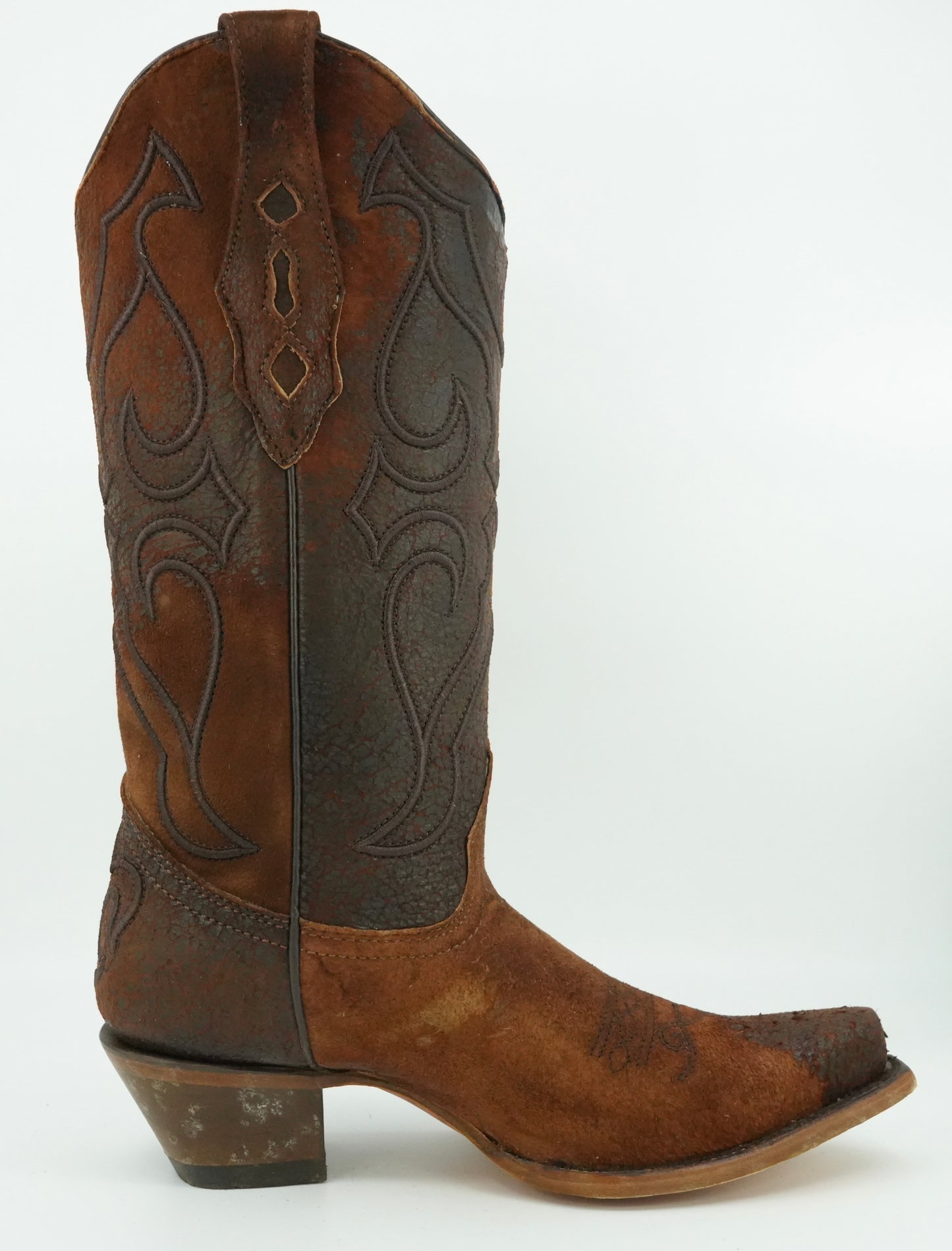 Corral Women’s Brown Lamb Embroidery Snip Toe Boot