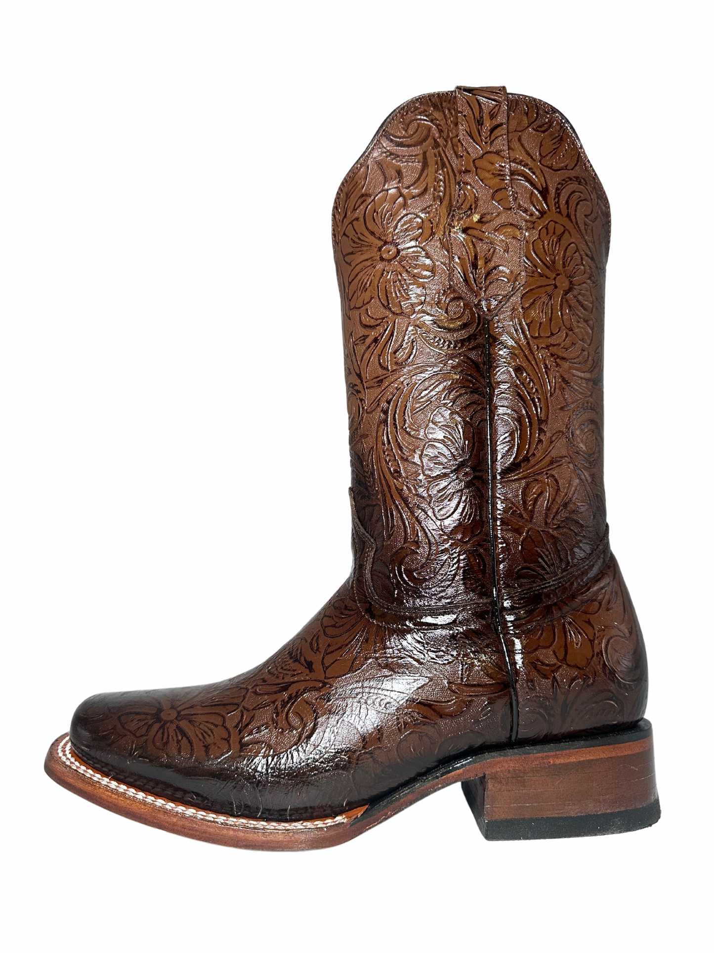 Stephy Women Tooled Print Faded Brown Boots