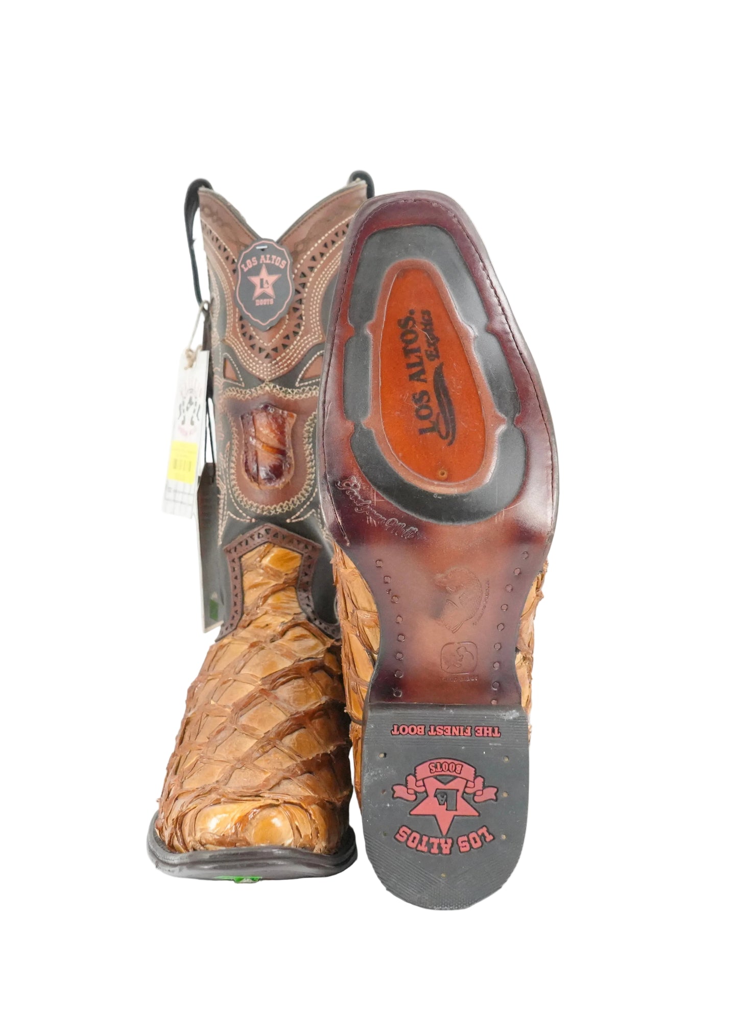 Los Altos Men's Pirarucu Versache Toe Boot - Brunt Yellow